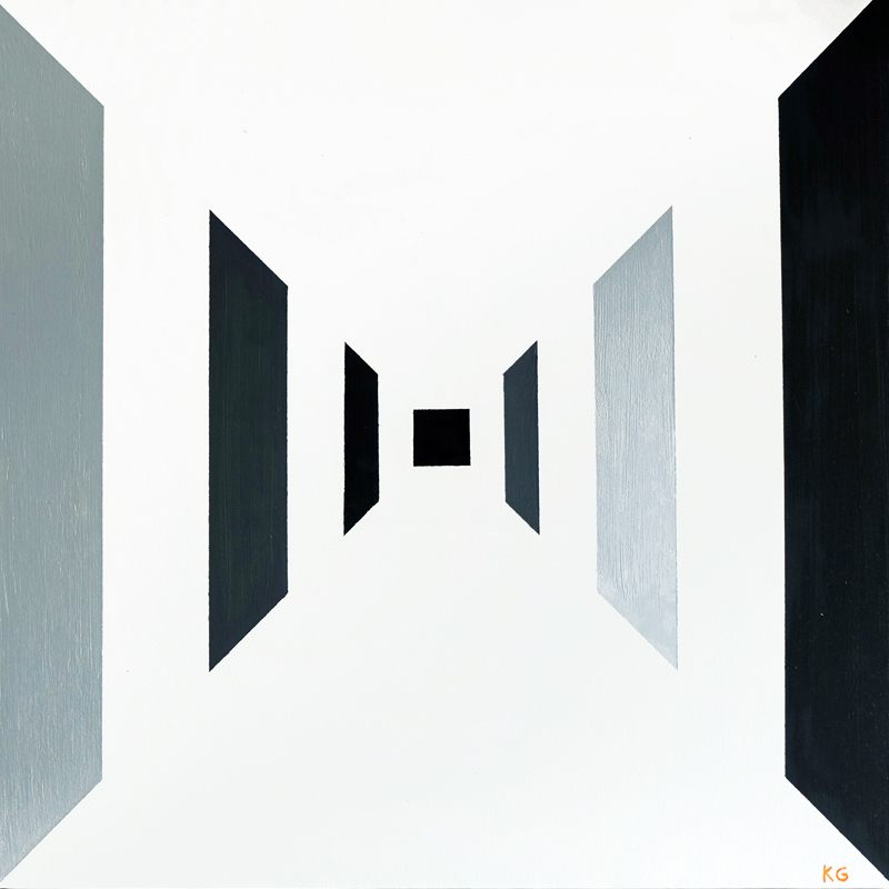 Contemporary art Stuttgart Karlo Grados oil painting modern art abstract geometric figures