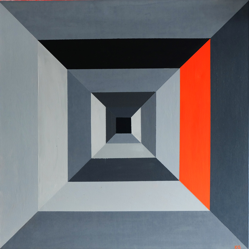 Light in greys Contemporary art Stuttgart Karlo Grados oil painting modern art abstract geometric figures
