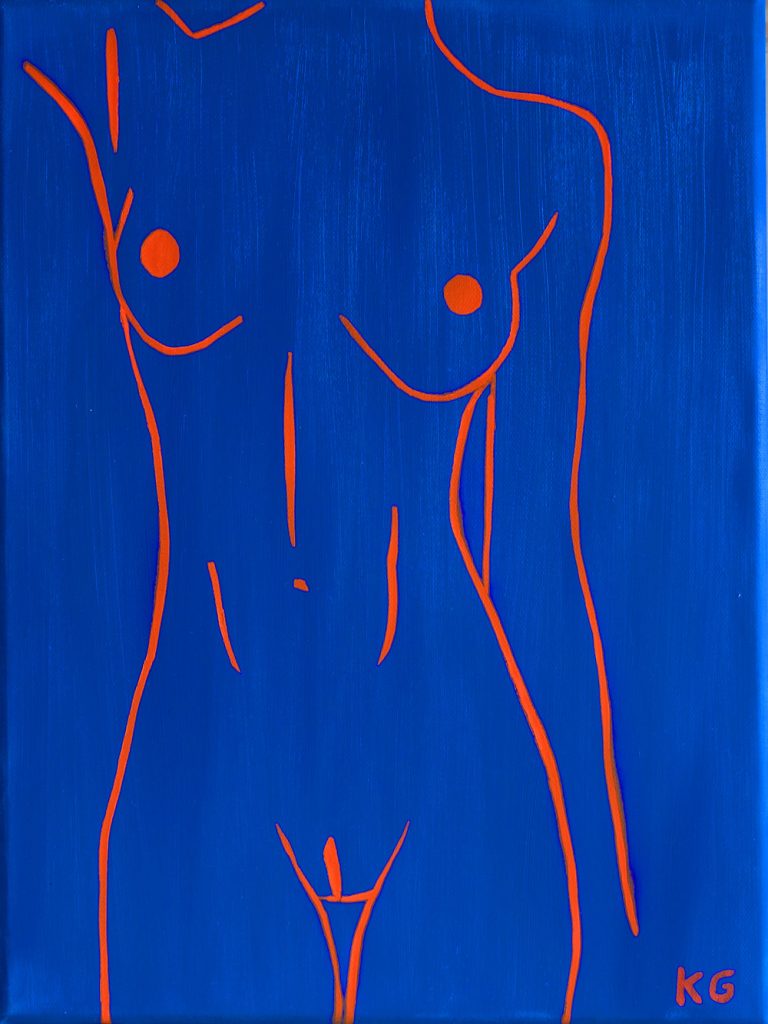 Contemporary art Stuttgart Karlo Grados Galerie naked woman oil painting Germany